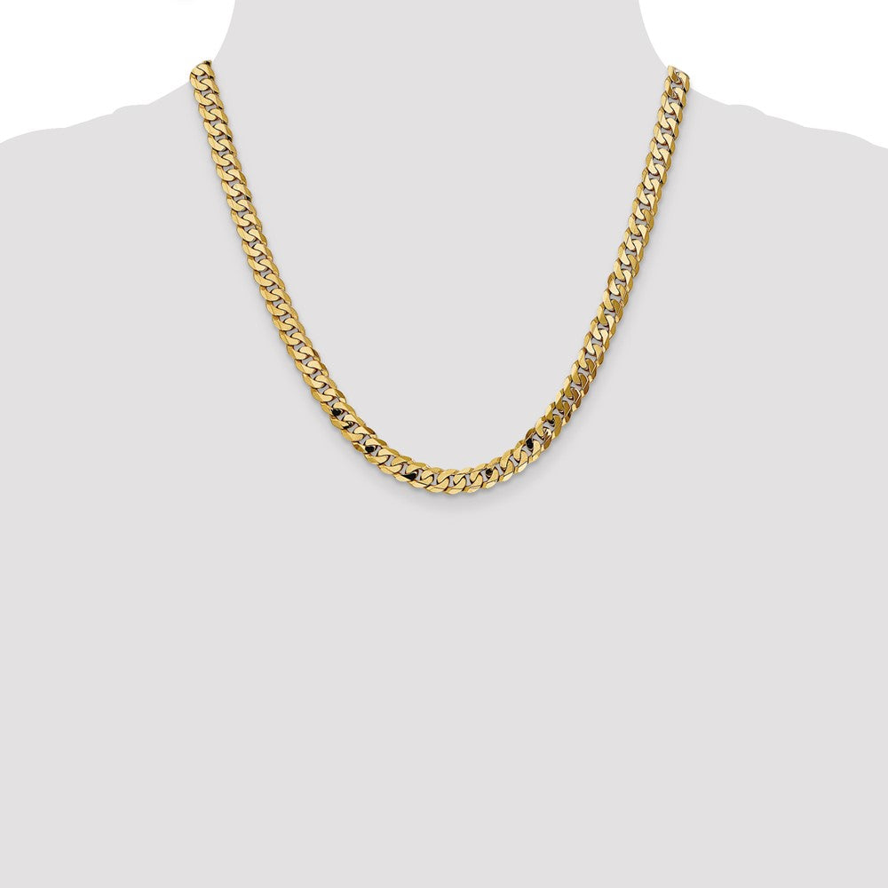 10k Yellow Gold 6.75 mm Flat Beveled Curb Chain (28.66 grams)