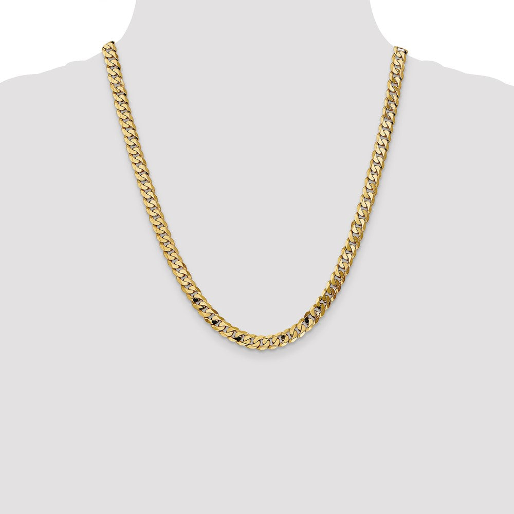 10k Yellow Gold 6.75 mm Flat Beveled Curb Chain (28.66 grams)