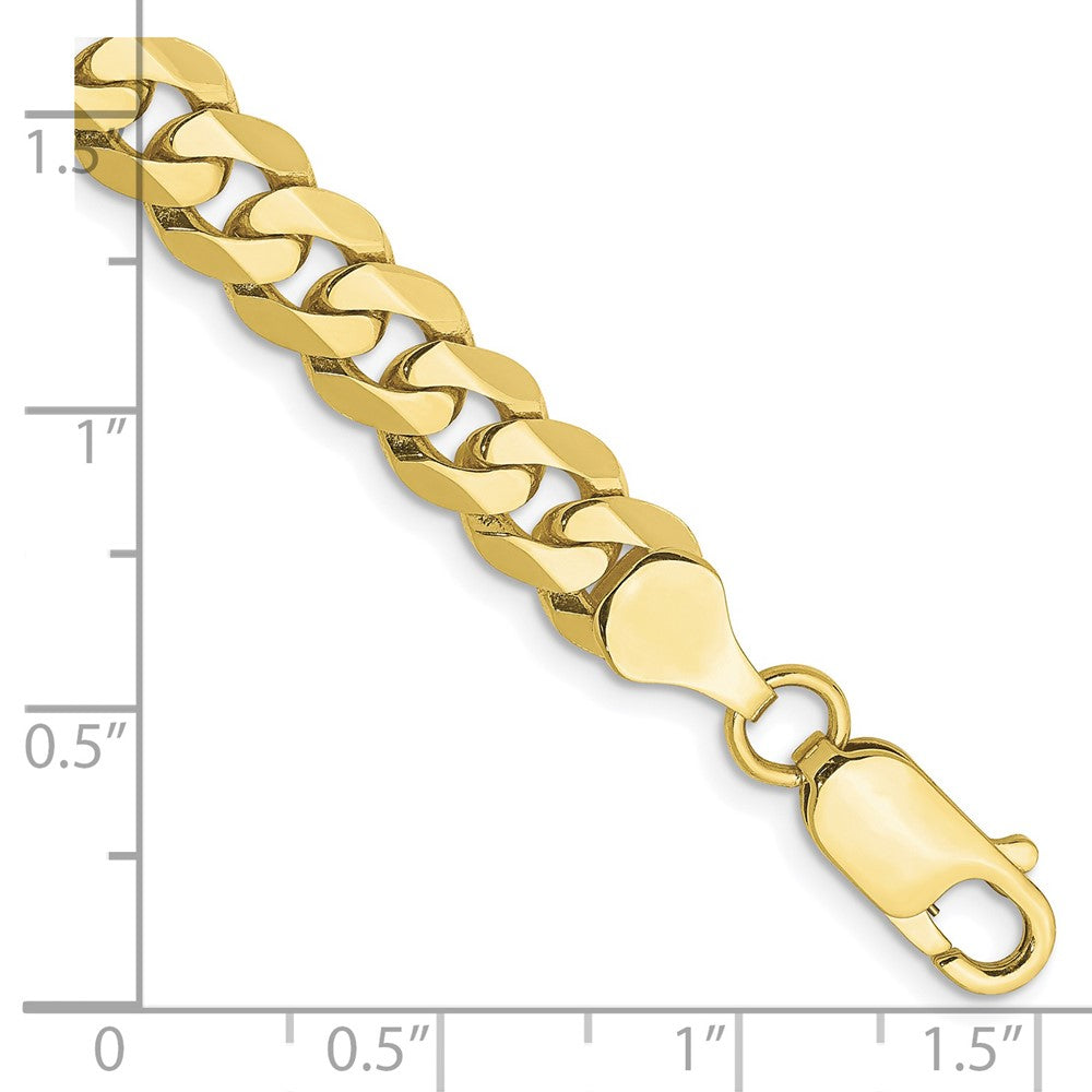 10k Yellow Gold 6.75 mm Flat Beveled Curb Bracelet (12.55 grams)