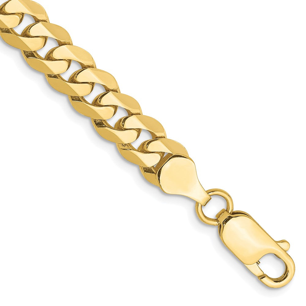 10k Yellow Gold 6.75 mm Flat Beveled Curb Bracelet (12.55 grams)