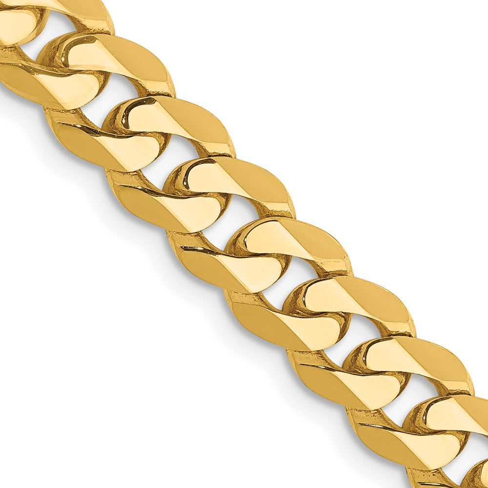 10k Yellow Gold 6.75 mm Flat Beveled Curb Chain