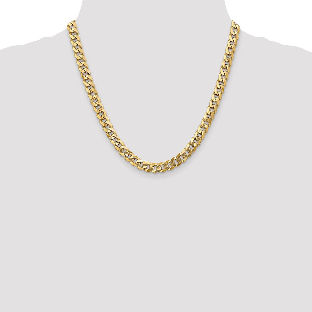 10k Yellow Gold 7.75 mm Flat Beveled Curb Chain (47.36 grams)