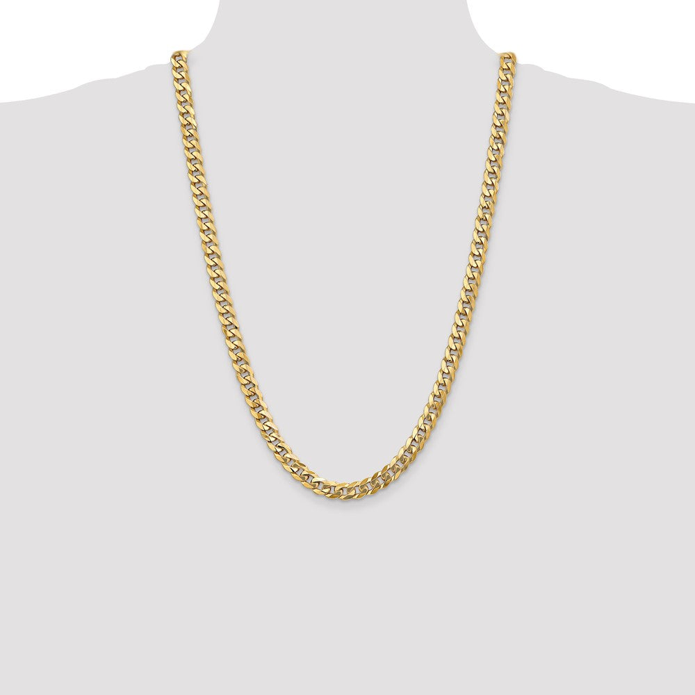 10k Yellow Gold 7.75 mm Flat Beveled Curb Chain (47.36 grams)