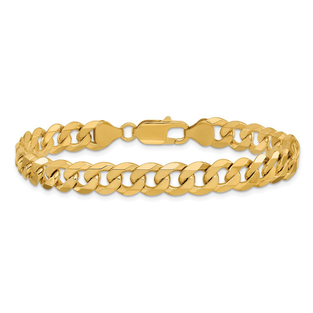 10k Yellow Gold 7.75 mm Flat Beveled Curb Bracelet (19.44 grams)