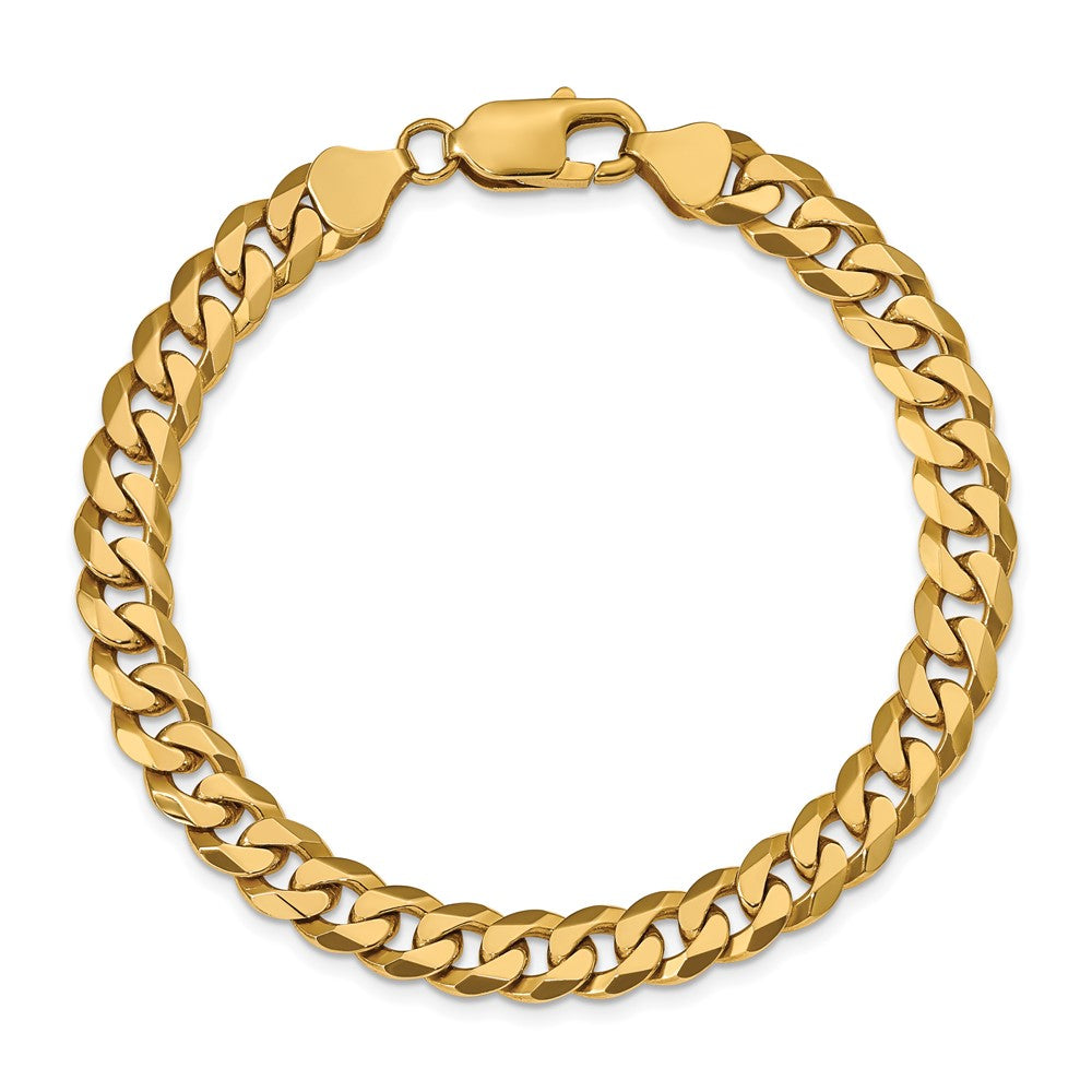 10k Yellow Gold 7.75 mm Flat Beveled Curb Bracelet (19.44 grams)