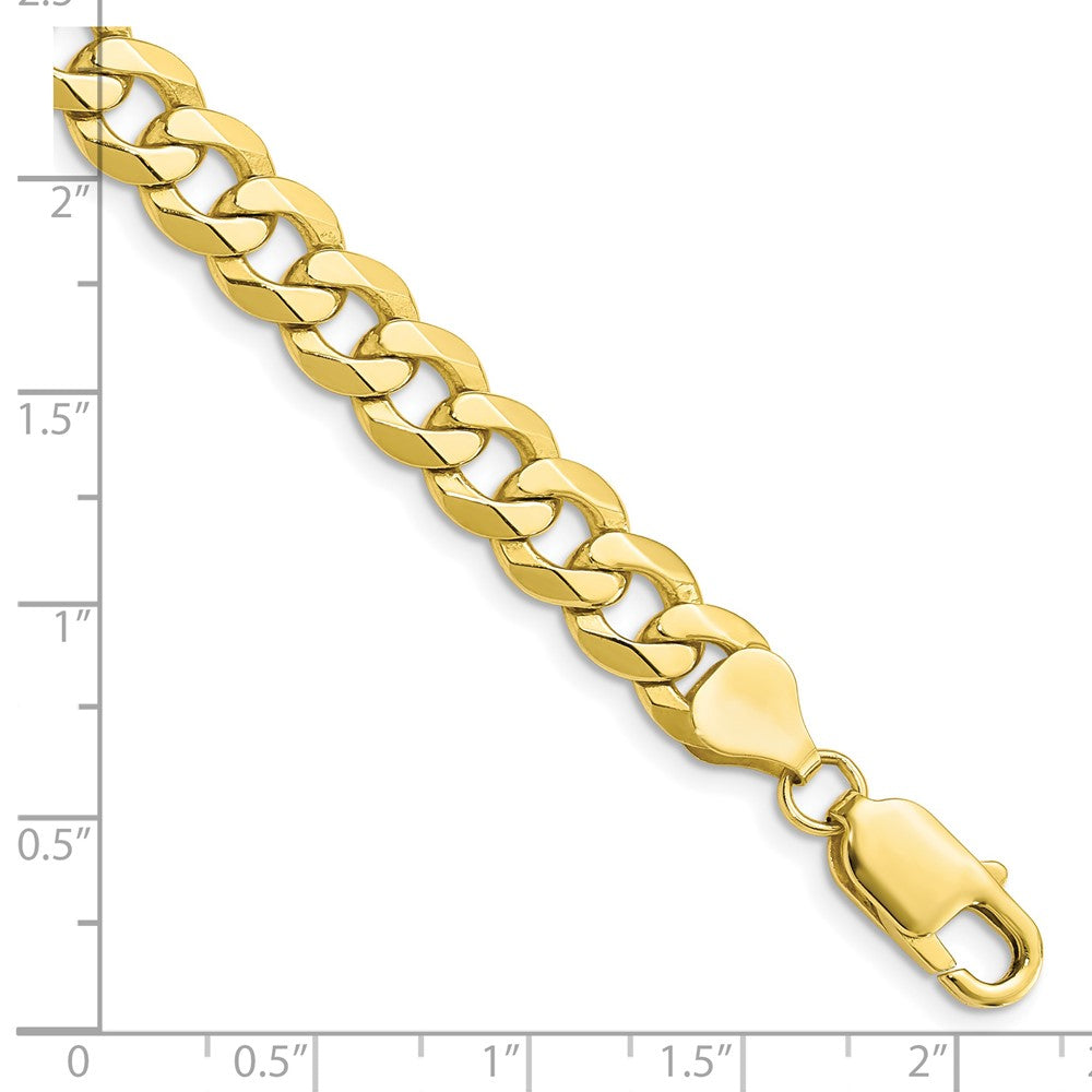 10k Yellow Gold 7.75 mm Flat Beveled Curb Bracelet (19.44 grams)