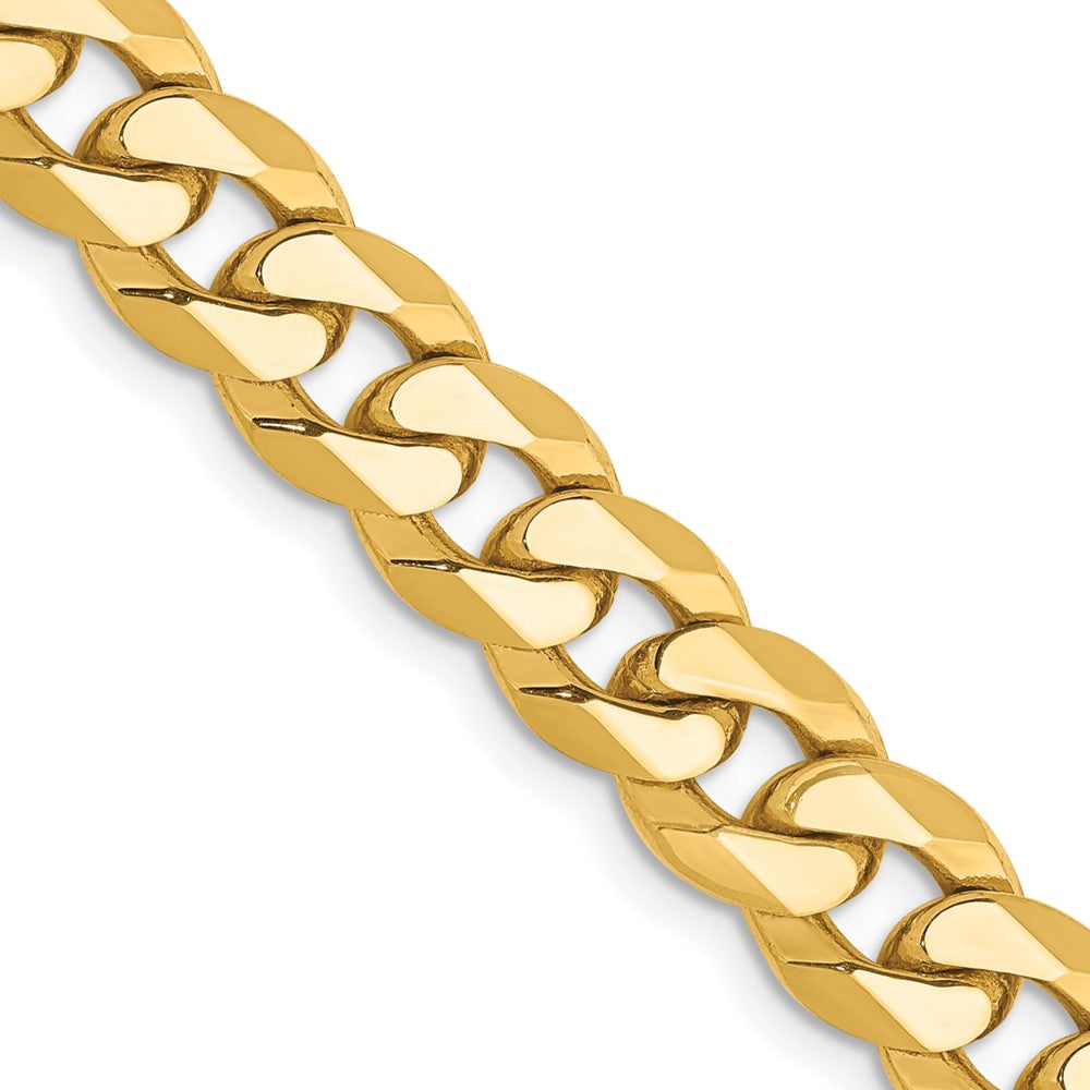 10k Yellow Gold 7.75 mm Flat Beveled Curb Chain