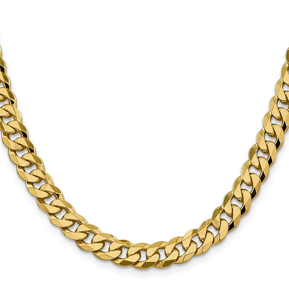 10k Yellow Gold 8.25 mm Flat Beveled Curb Chain