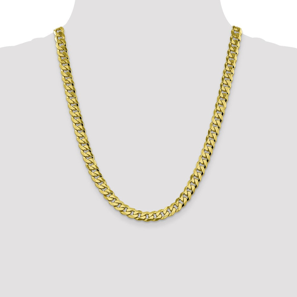 10k Yellow Gold 8.25 mm Flat Beveled Curb Chain (56.95 grams)