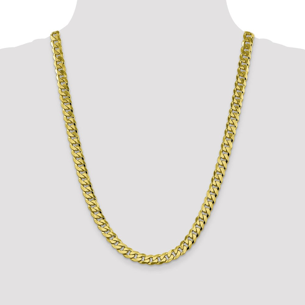 10k Yellow Gold 8.25 mm Flat Beveled Curb Chain (56.95 grams)