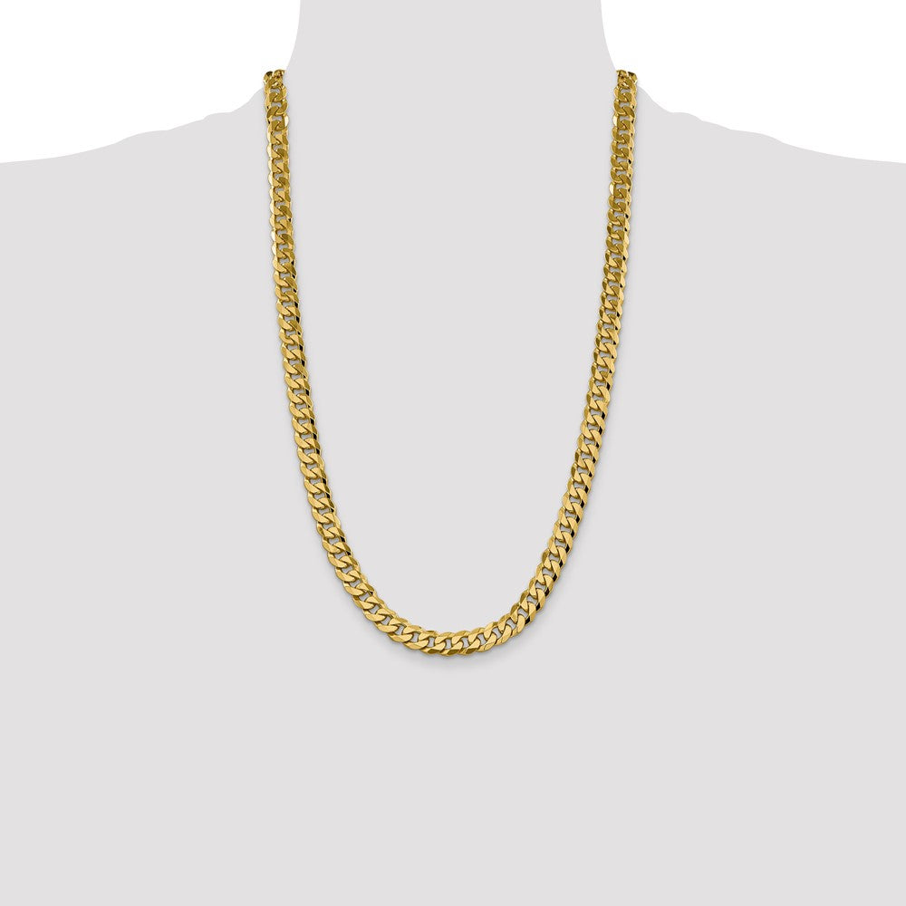 10k Yellow Gold 8.25 mm Flat Beveled Curb Chain (56.95 grams)