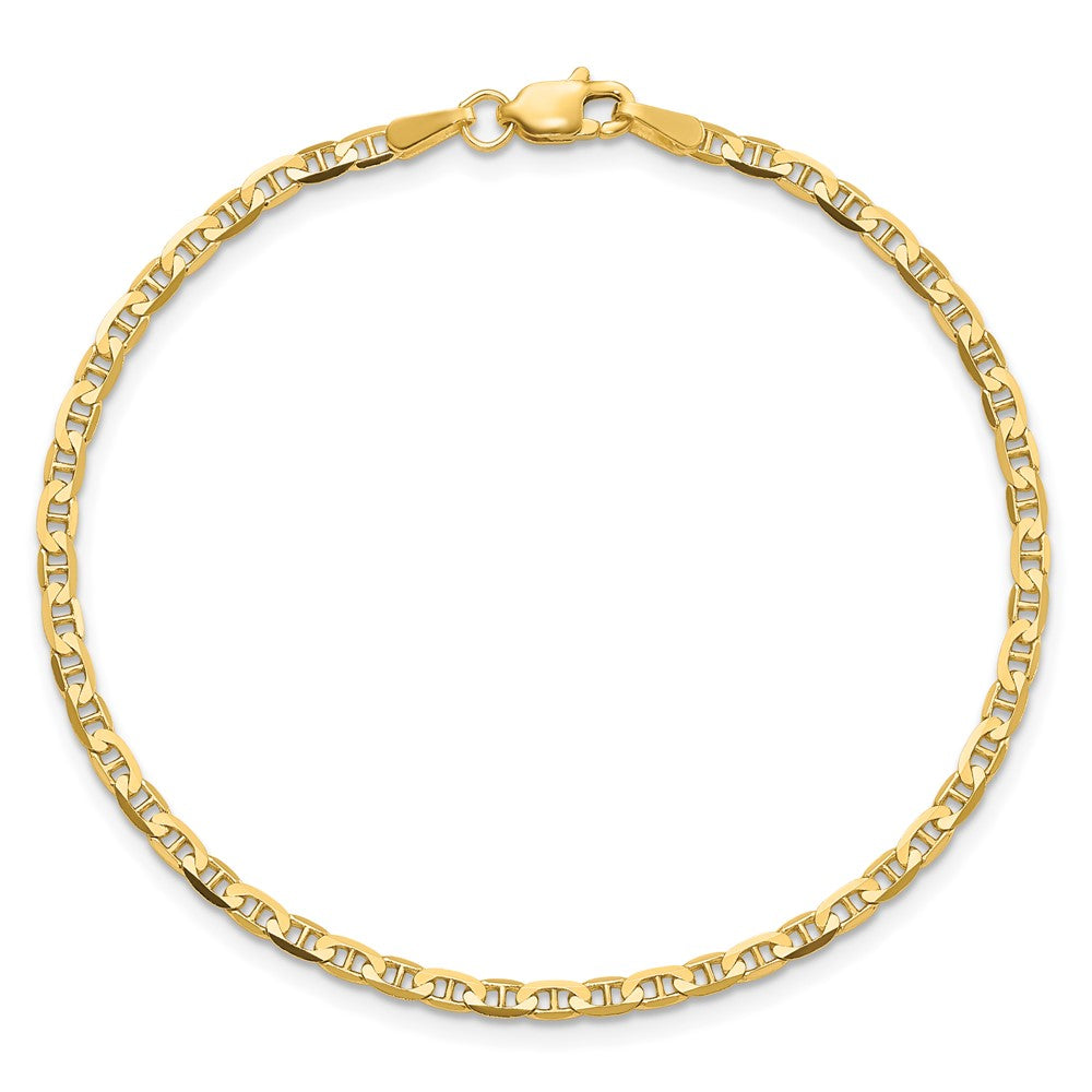 10k Yellow Gold 2.4 mm Flat Anchor Chain Anklet (2.38 grams)