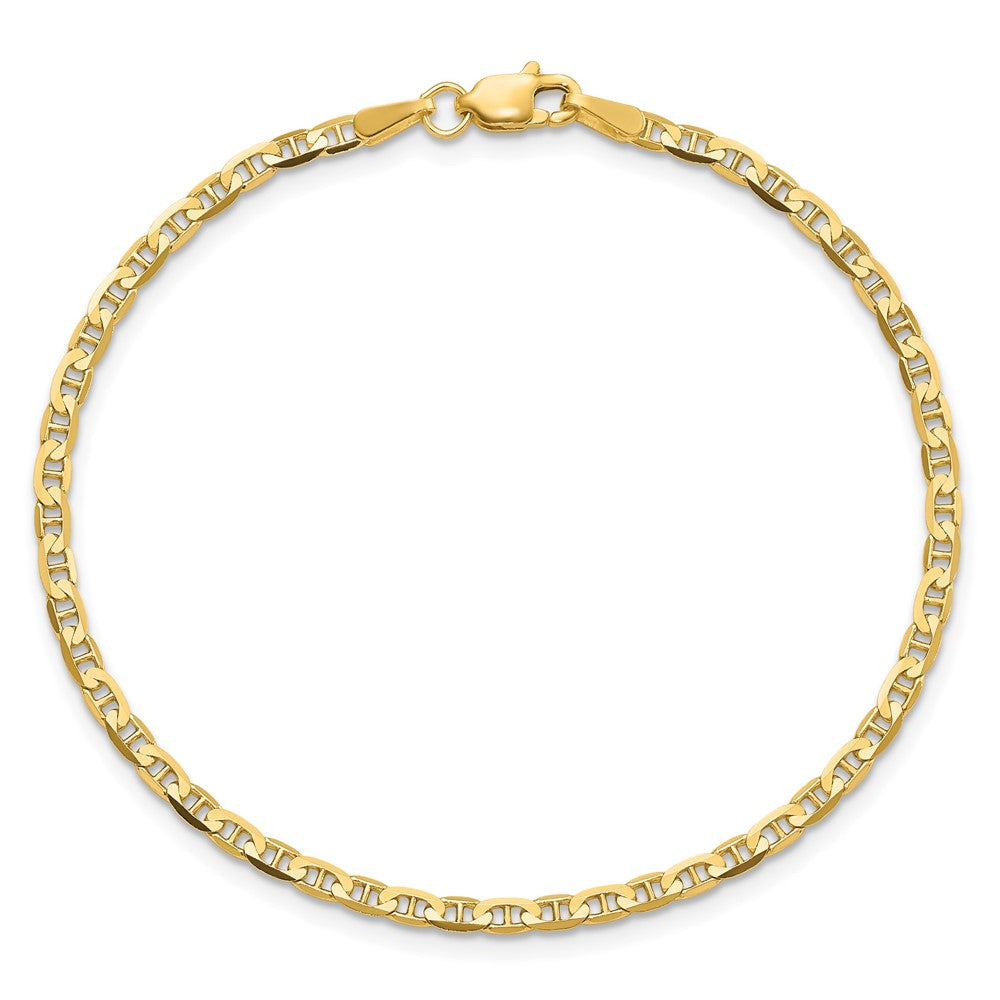 10k Yellow Gold 2.4 mm Flat Anchor Bracelet