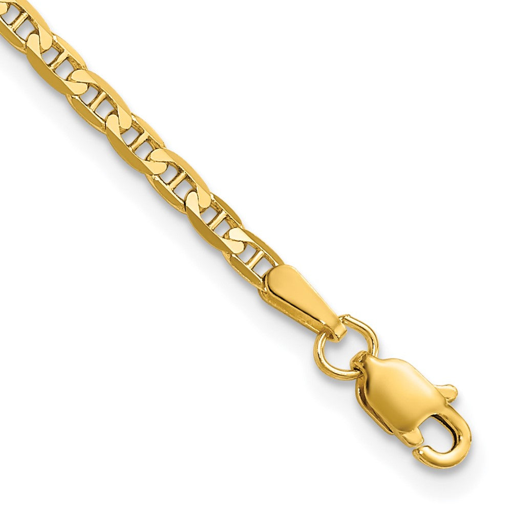 10k Yellow Gold 2.4 mm Flat Anchor Chain Anklet (2.17 grams)