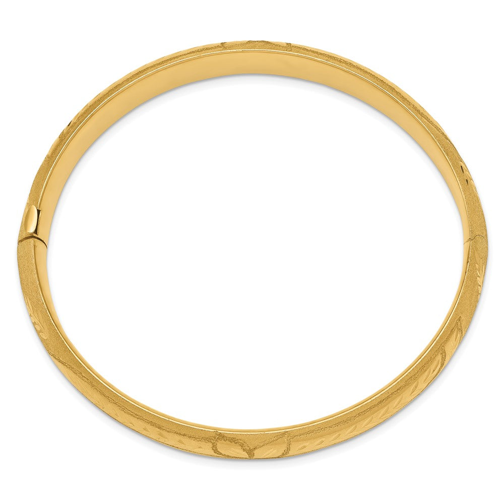 10k Yellow Gold 10 mm /16 Florentine Engraved Hinged Bangle Bracelet (12.03 grams)