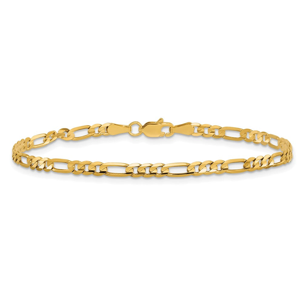 10k Yellow Gold 3 mm Flat Figaro Chain (2.74 grams)