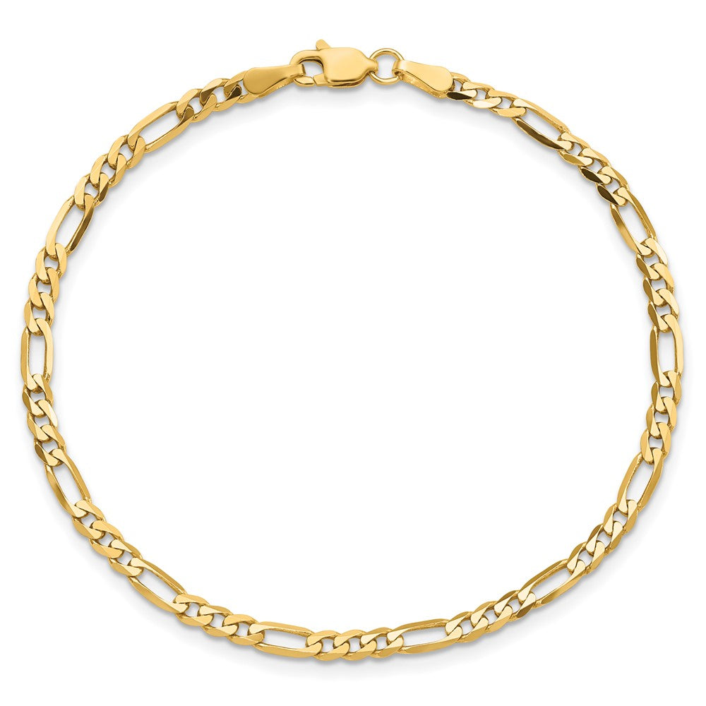 10k Yellow Gold 3 mm Flat Figaro Chain (2.74 grams)