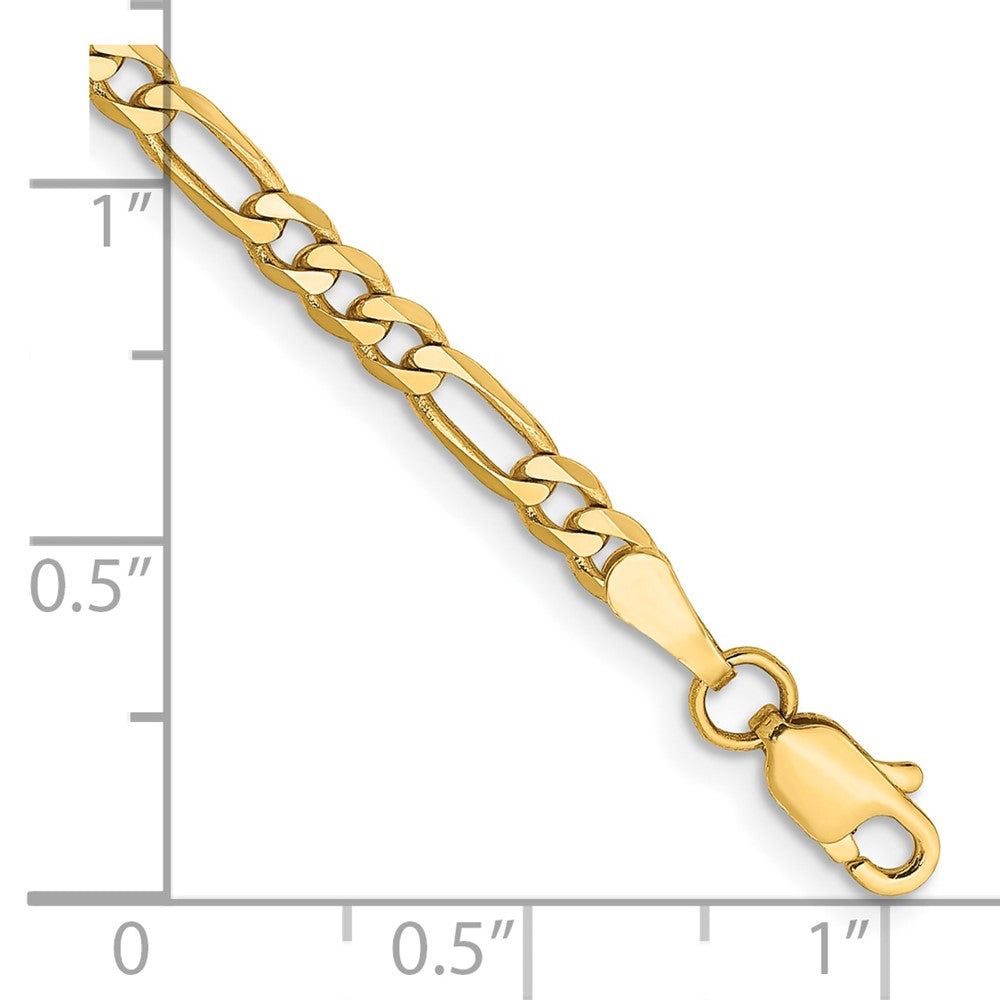 10k Yellow Gold 3 mm Flat Figaro Chain (2.74 grams)