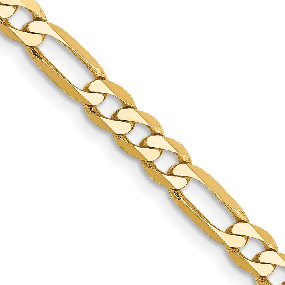 10k Yellow Gold 4 mm Flat Figaro Bracelet (3.25 grams)