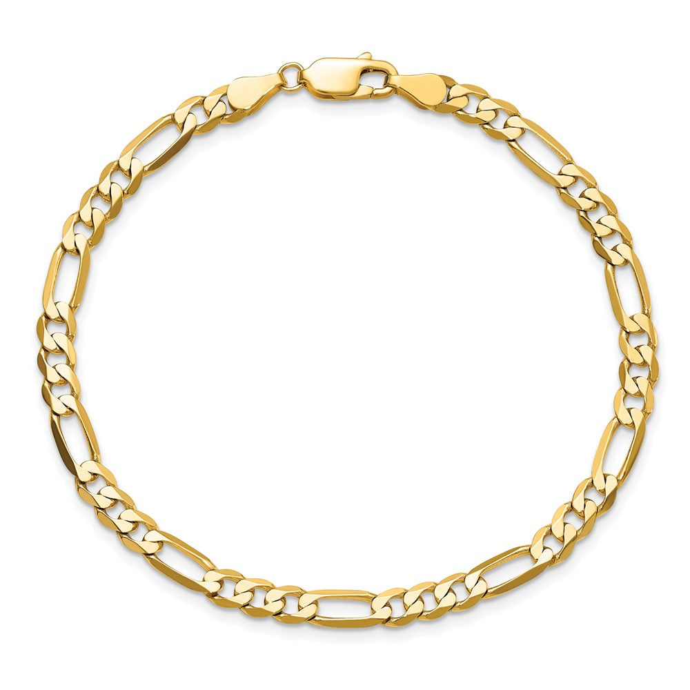 10k Yellow Gold 4.75 mm Flat Figaro Chain (5.78 grams)