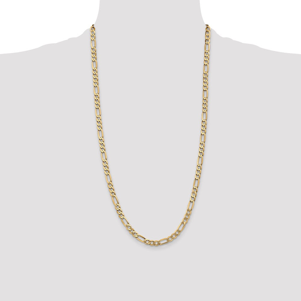 10k Yellow Gold 5.25 mm Flat Figaro Chain (14.26 grams)