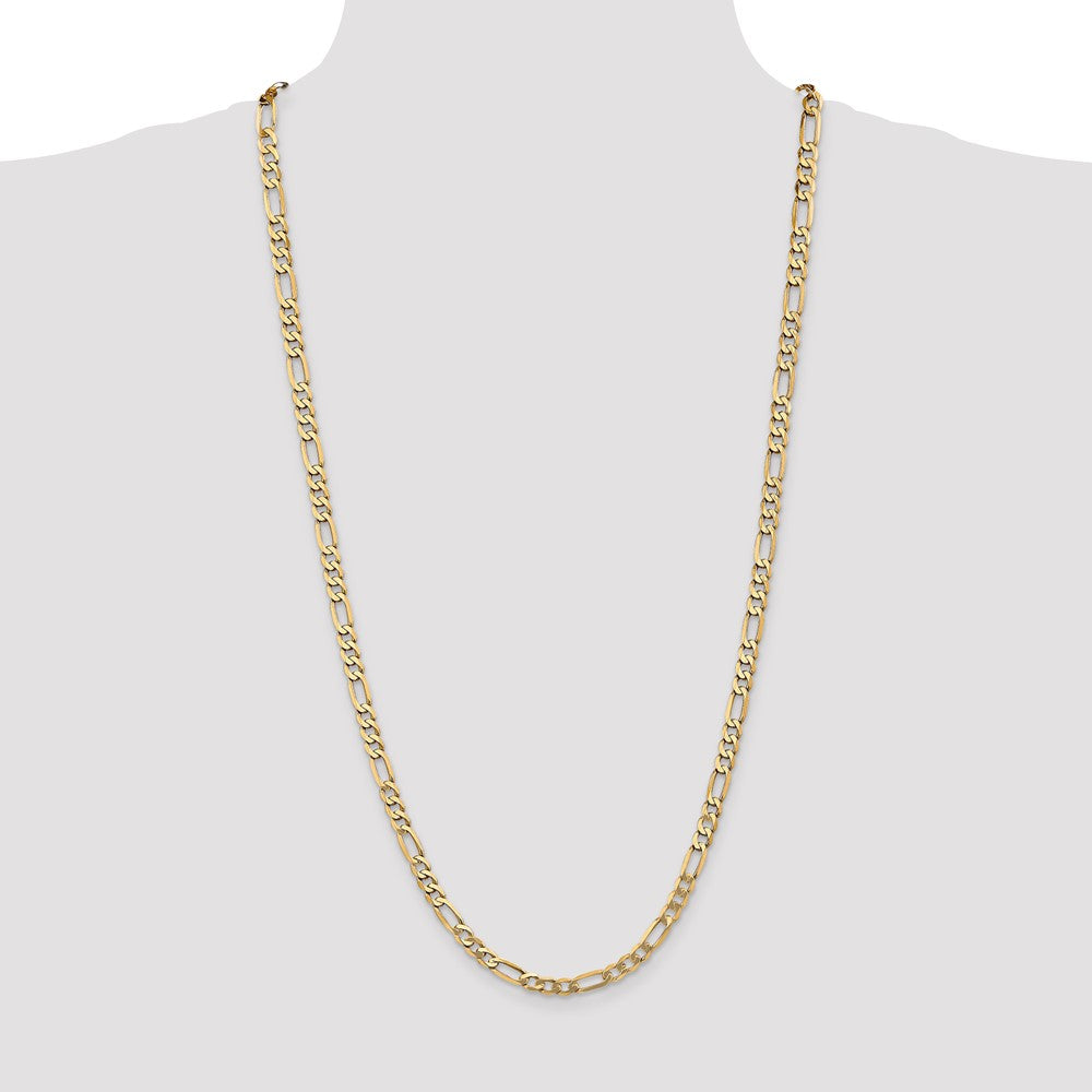 10k Yellow Gold 5.25 mm Flat Figaro Chain (14.26 grams)