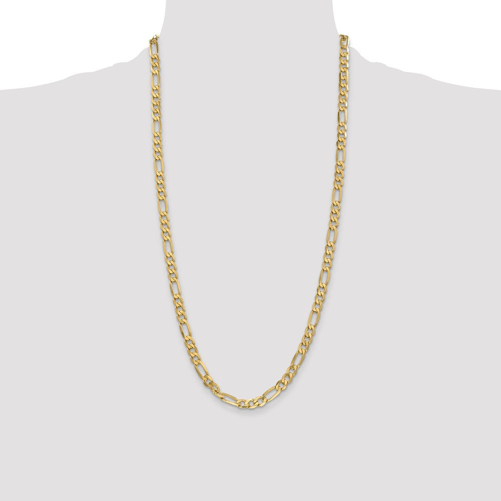 10k Yellow Gold 6.25 mm Flat Figaro Chain (18.26 grams)