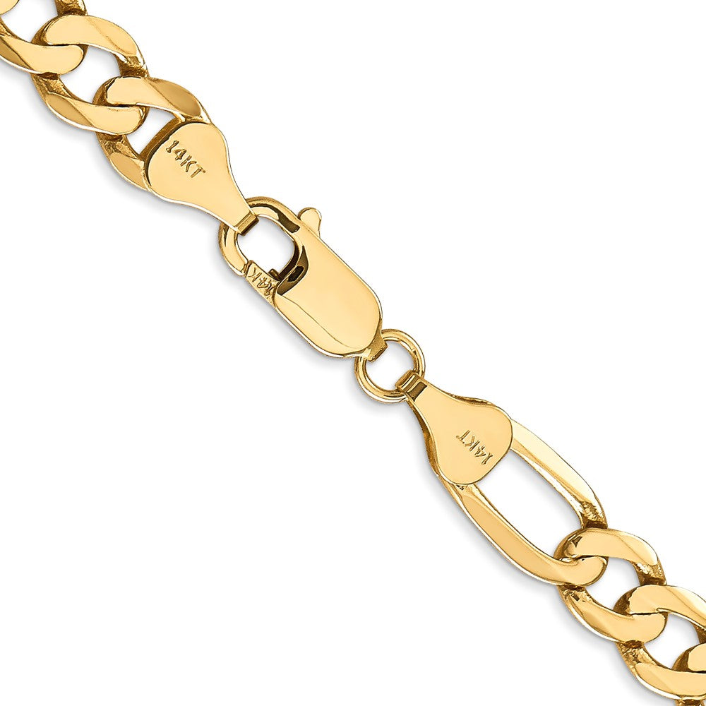 10k Yellow Gold 7 mm Flat Figaro Chain (24.82 grams)