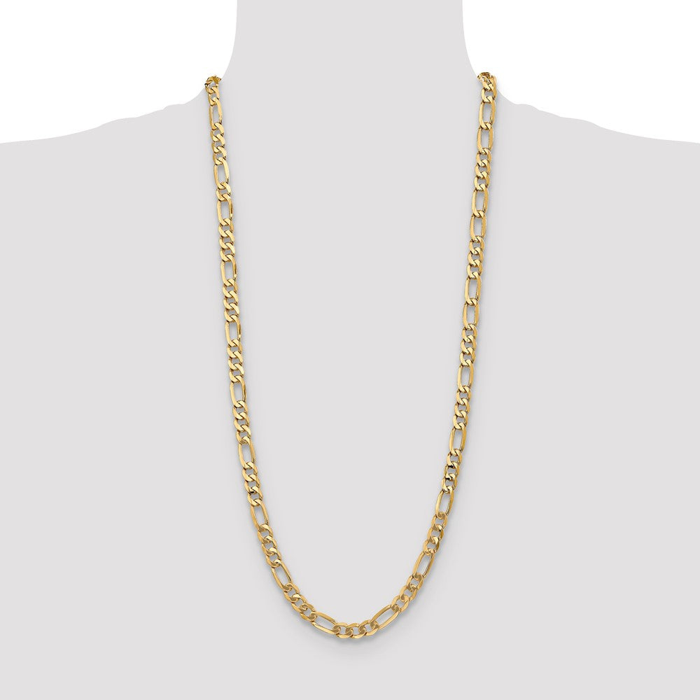 10k Yellow Gold 7 mm Flat Figaro Chain (24.82 grams)