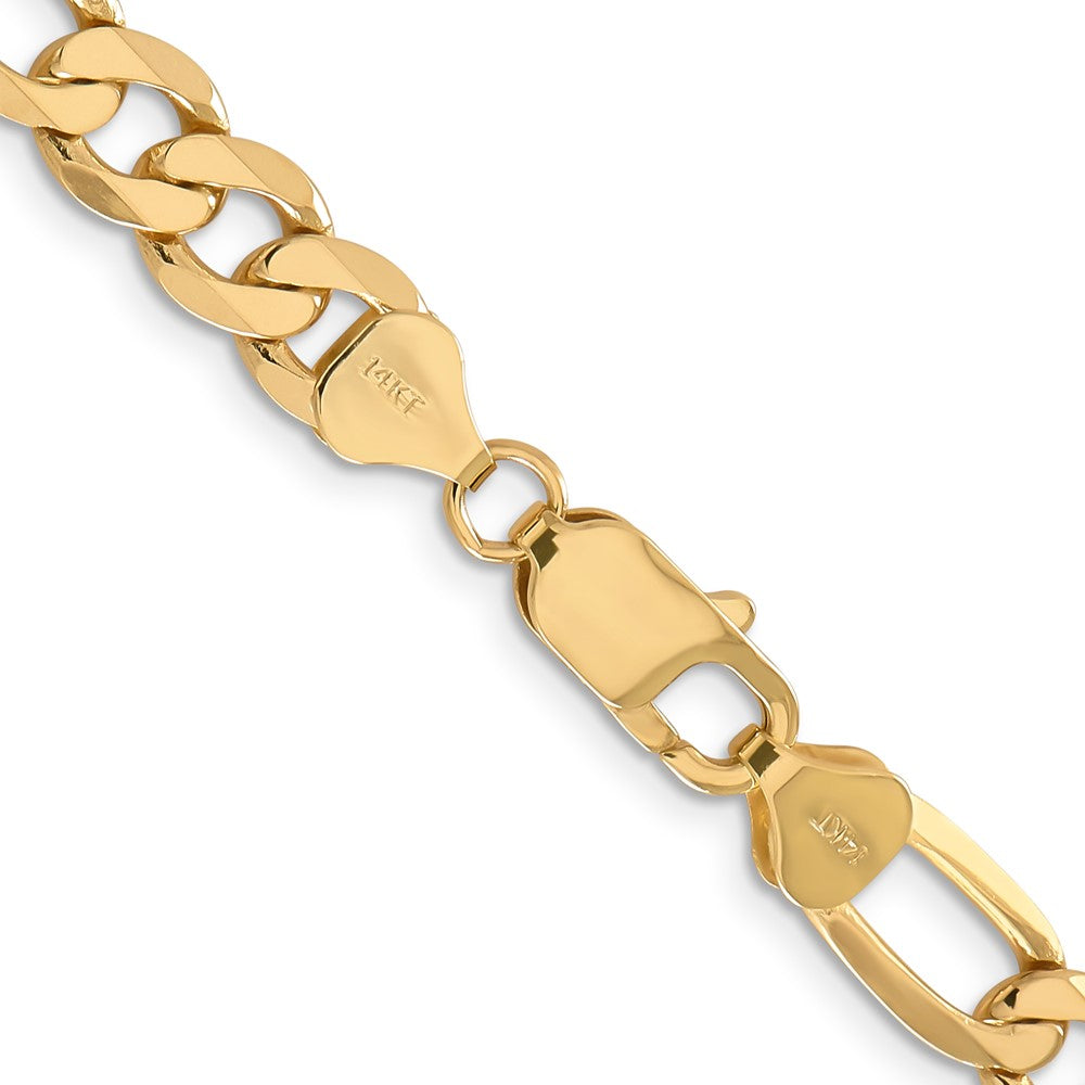 10k Yellow Gold 7.5 mm Flat Figaro Chain (32.15 grams)