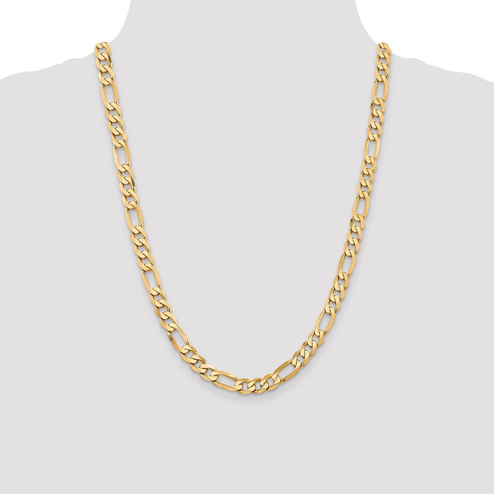 10k Yellow Gold 7.5 mm Flat Figaro Chain (32.15 grams)