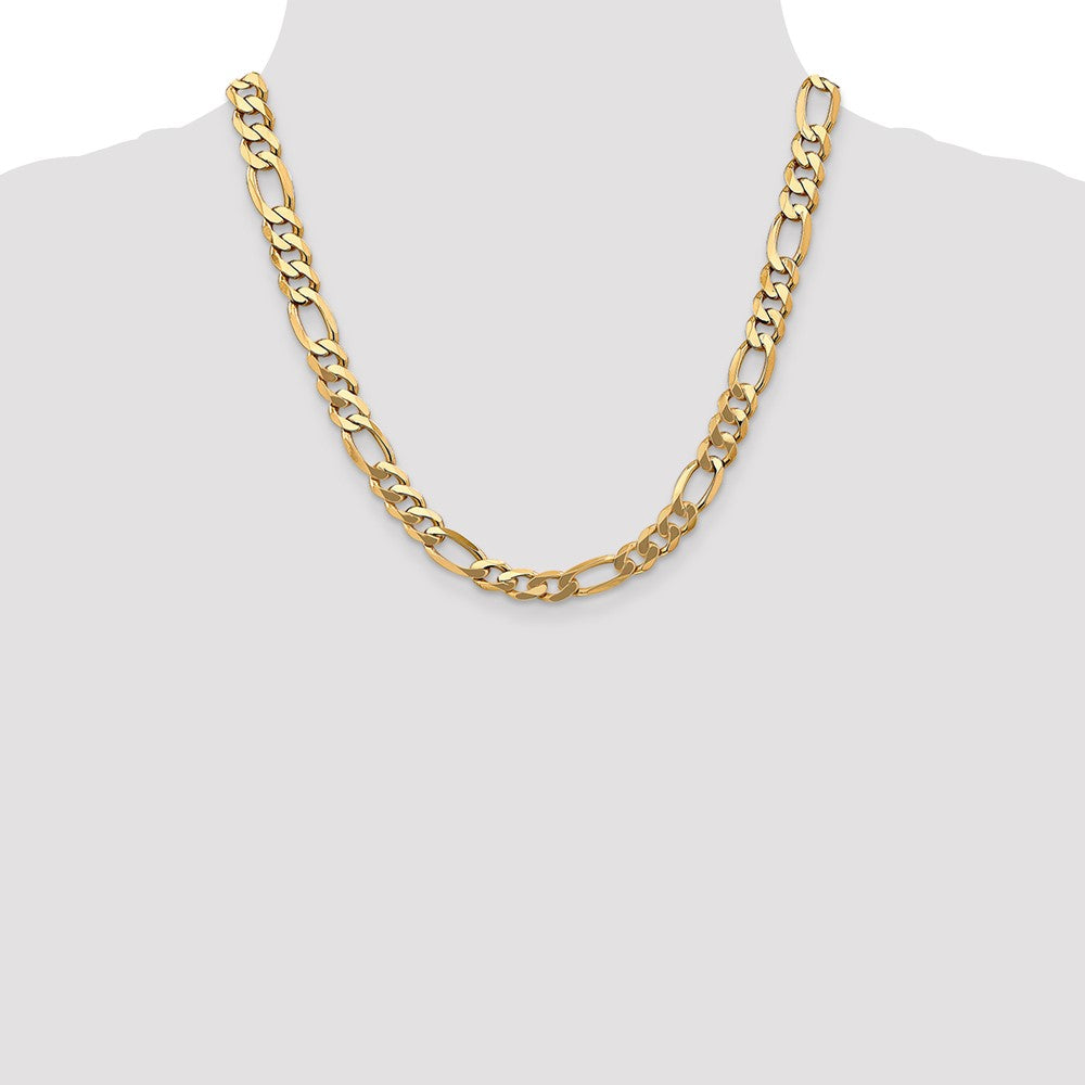 10k Yellow Gold 8.75 mm Flat Figaro Chain