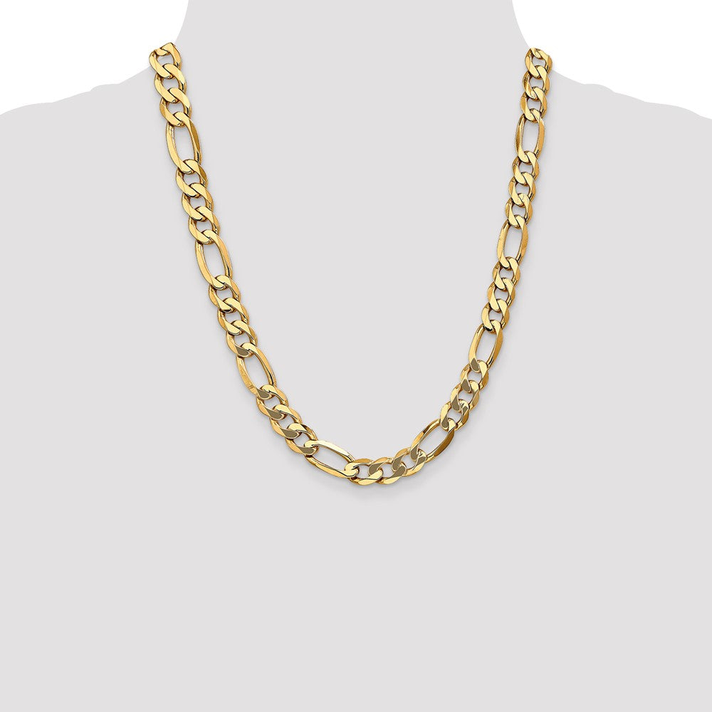 10k Yellow Gold 10 mm Flat Figaro Chain (57.9 grams)