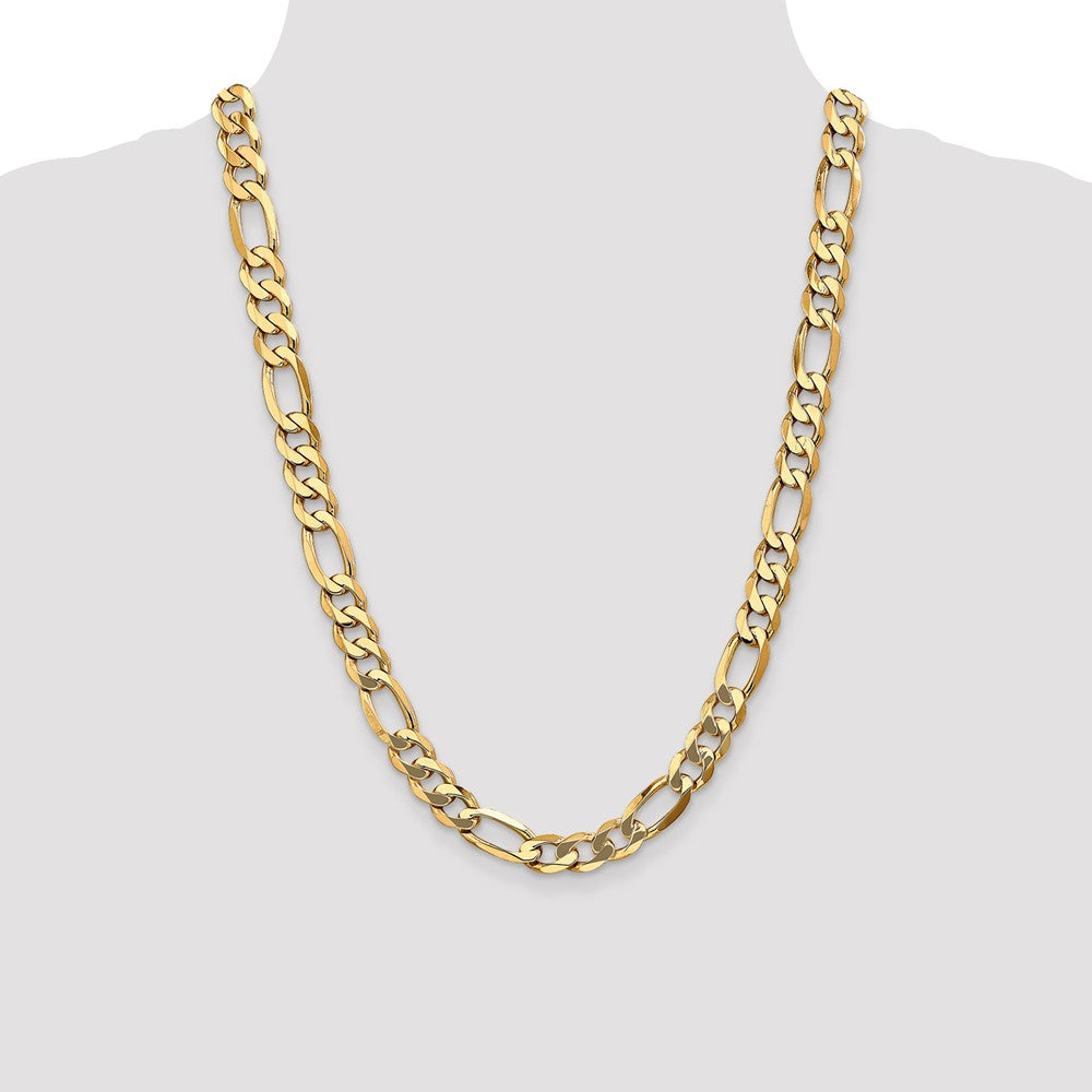 10k Yellow Gold 10 mm Flat Figaro Chain (57.9 grams)