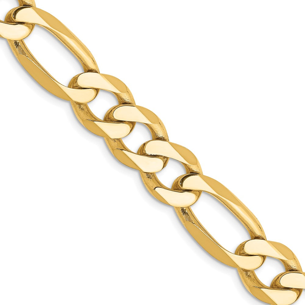 10k Yellow Gold 10 mm Flat Figaro Bracelet (23.48 grams)