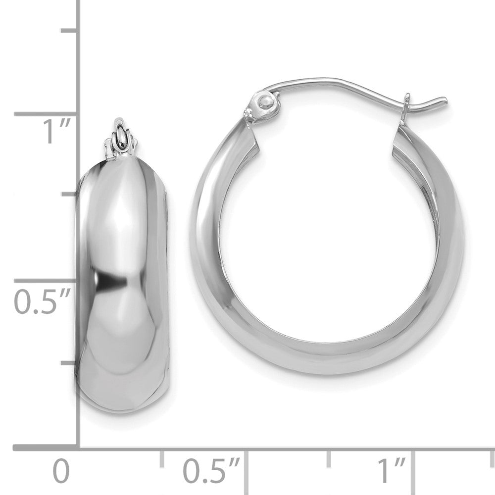 10k White Gold 7 mm Hoop Earrings