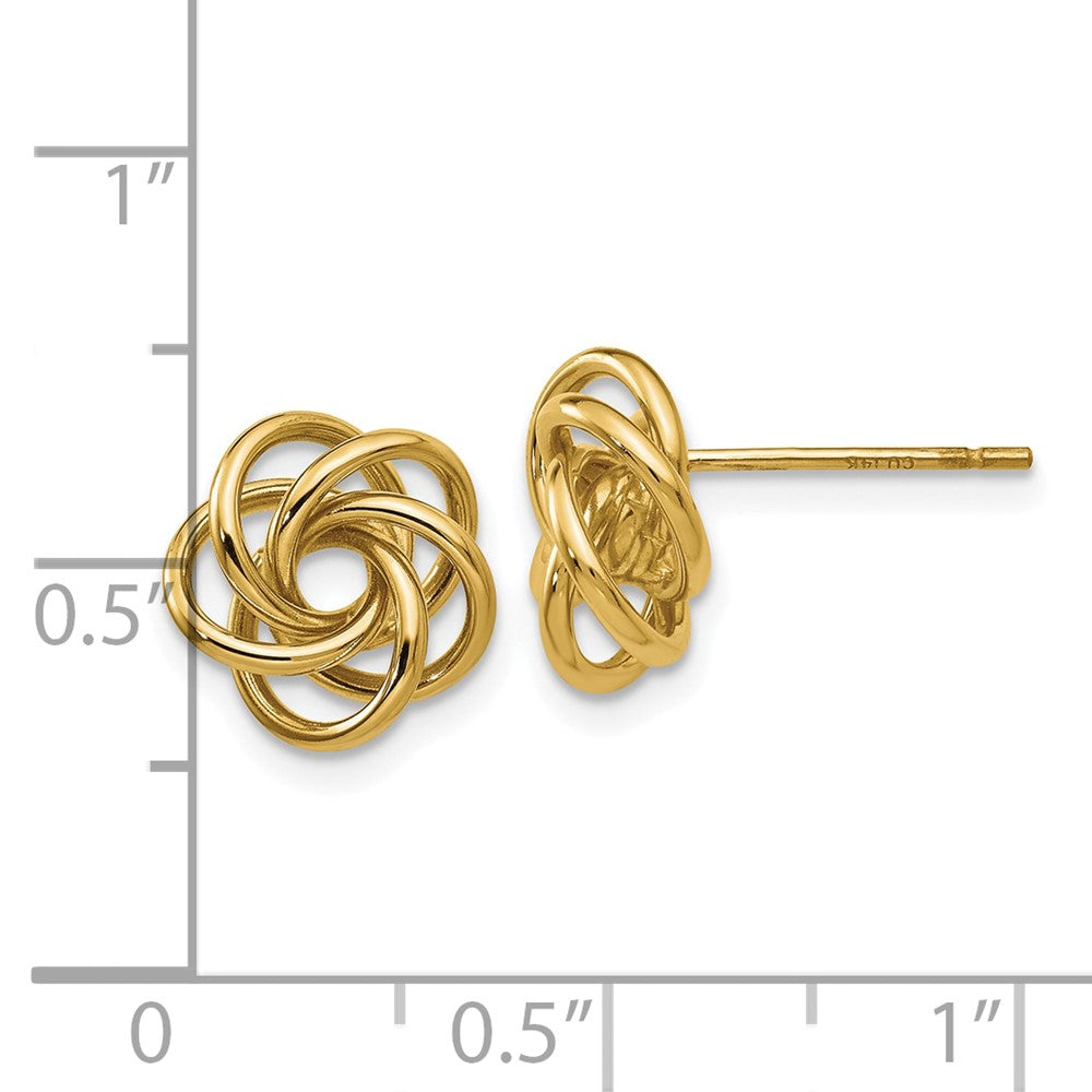 10k Yellow Gold 10 mm Love Knot Earrings (1.76 grams)