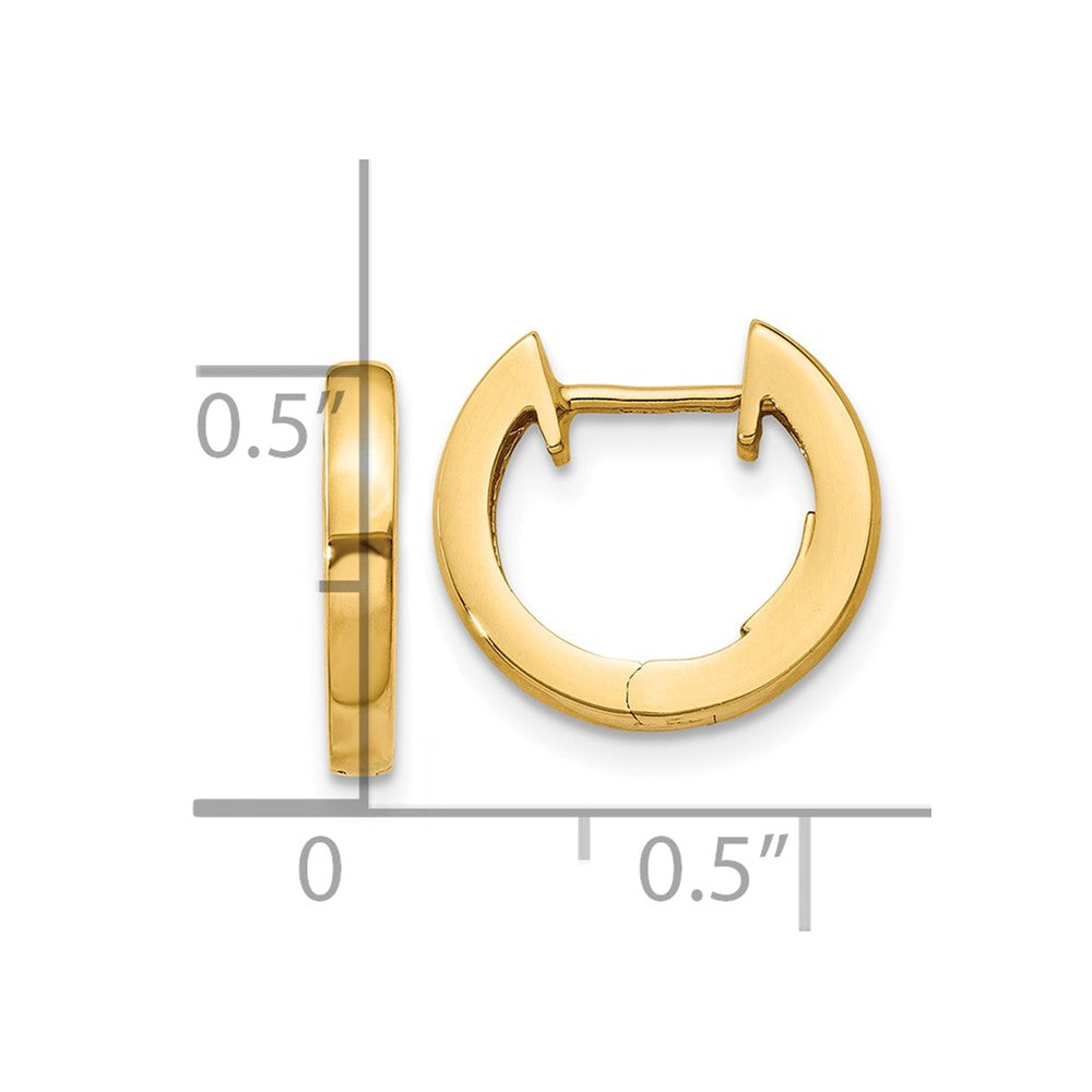 10k Yellow Gold 2.5 mm Polished 2MM Hinged Hoop Earrings (1.59 grams)