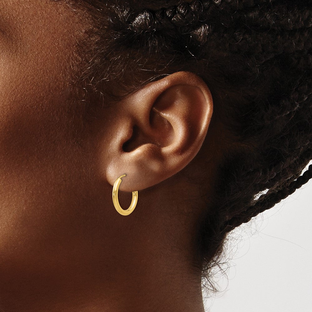 10k Yellow Gold 16 mm Hoop Earrings