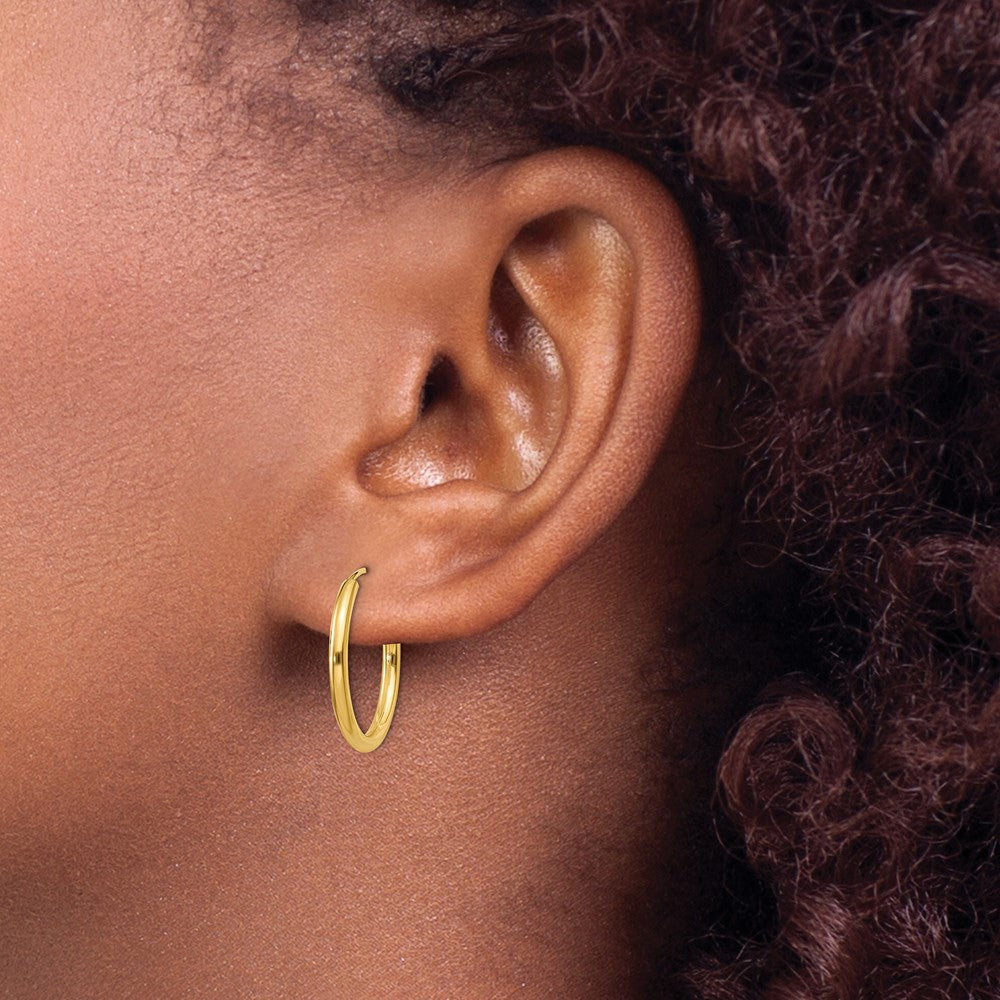 10k Yellow Gold 20.5 mm Hoop Earrings