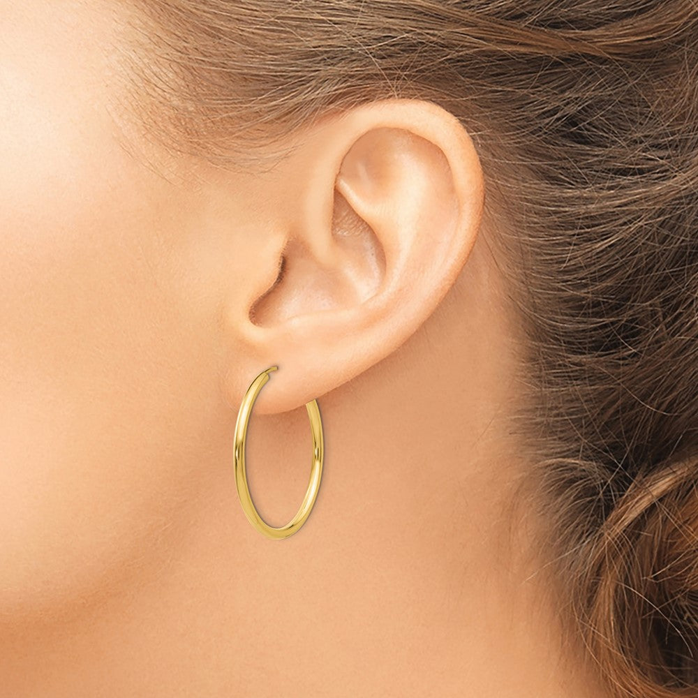 10k Yellow Gold 30 mm Hoop Earrings