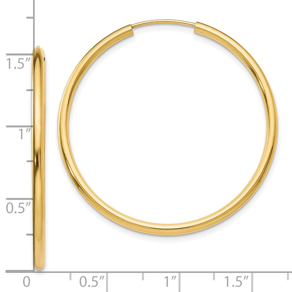 10k Yellow Gold 40 mm Hoop Earrings (1.79 grams)