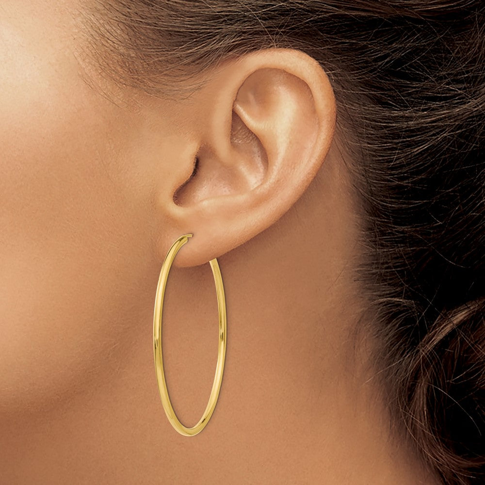10k Yellow Gold 50 mm Hoop Earrings