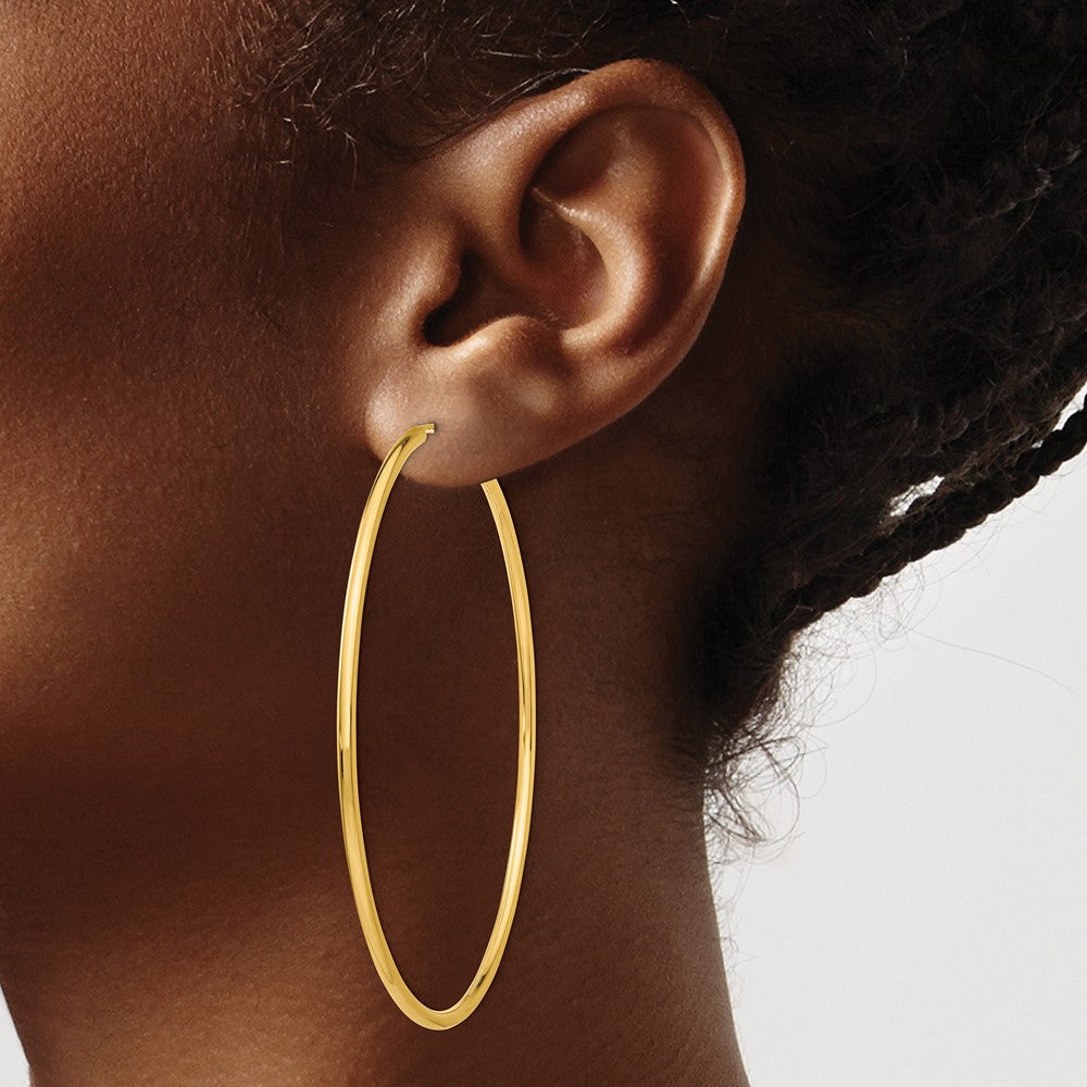 10k Yellow Gold 65 mm Hoop Earrings