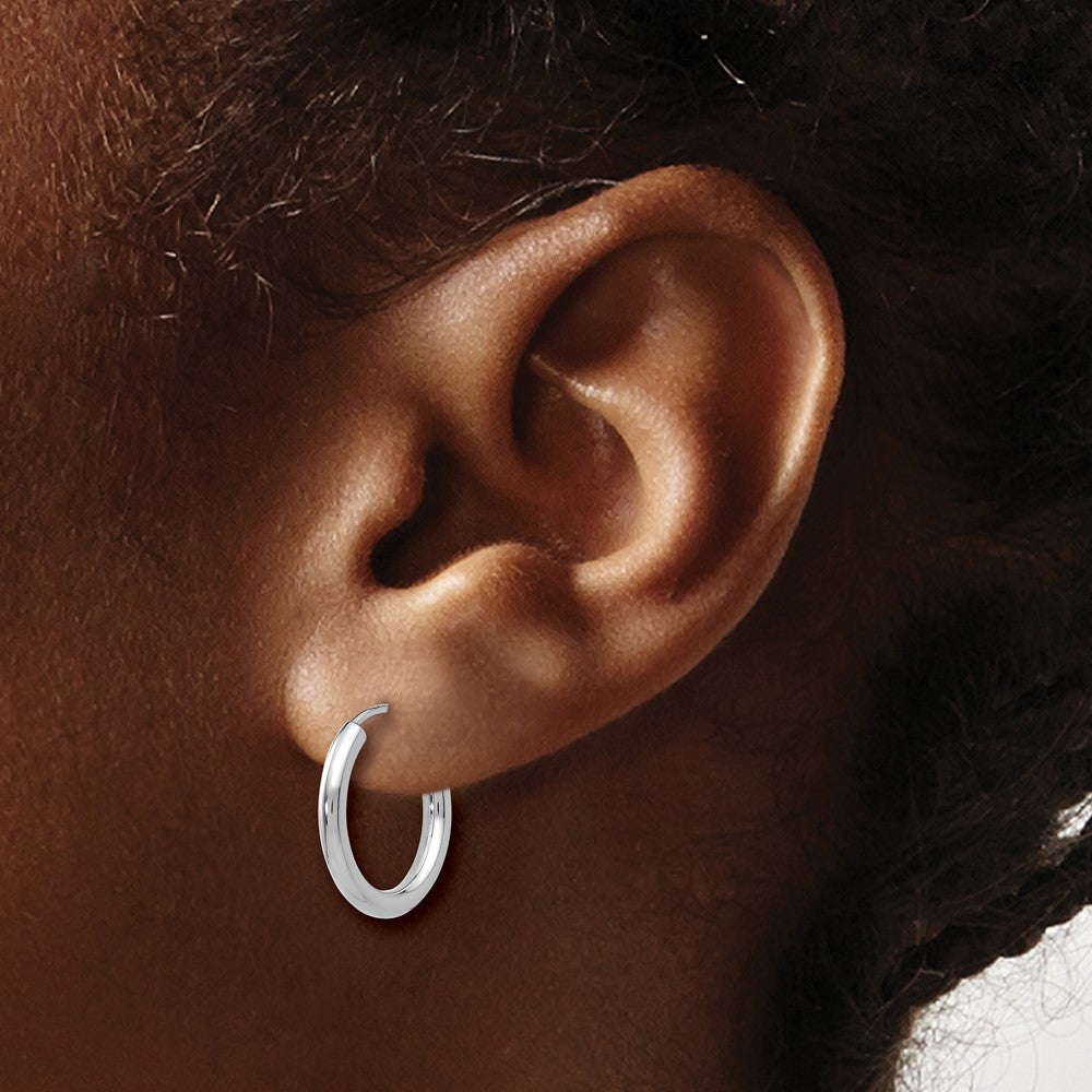 10k White Gold 16 mm Hoop Earrings