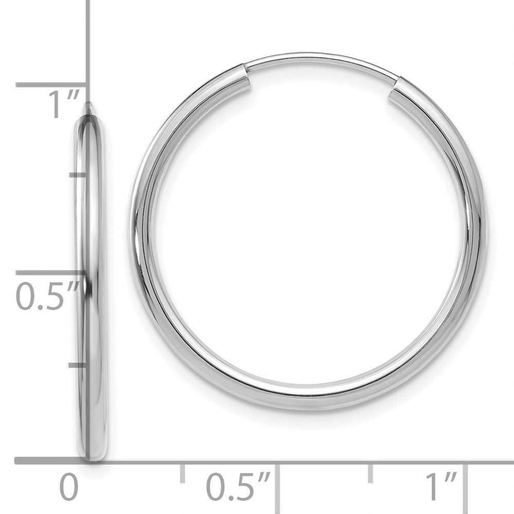 10k White Gold 25.5 mm Hoop Earrings (1.07 grams)