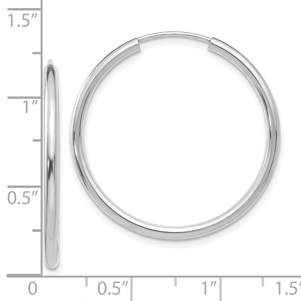 10k White Gold 30 mm Hoop Earrings (1.35 grams)