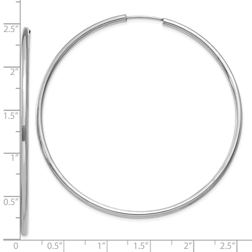 10k White Gold 60 mm Hoop Earrings (2.91 grams)