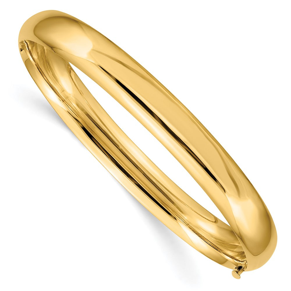 10k Yellow Gold 8 mm 5/16 High Polished Hinged Bangle Bracelet (9.05 grams)