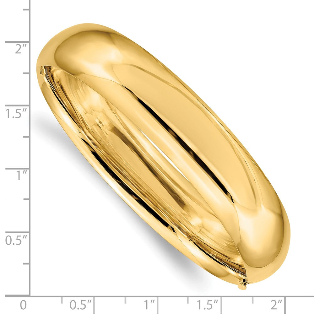 10k Yellow Gold 14.5 mm 9/16 High Polished Hinged Bangle Bracelet (18.6 grams)